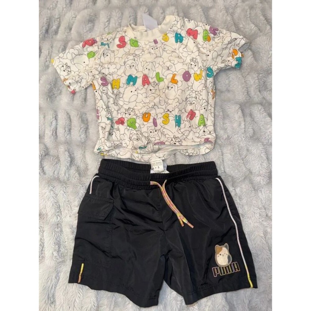 Girls Puma x Squishmallow Collaboration Shirt and Shorts Bundle-Size 3T